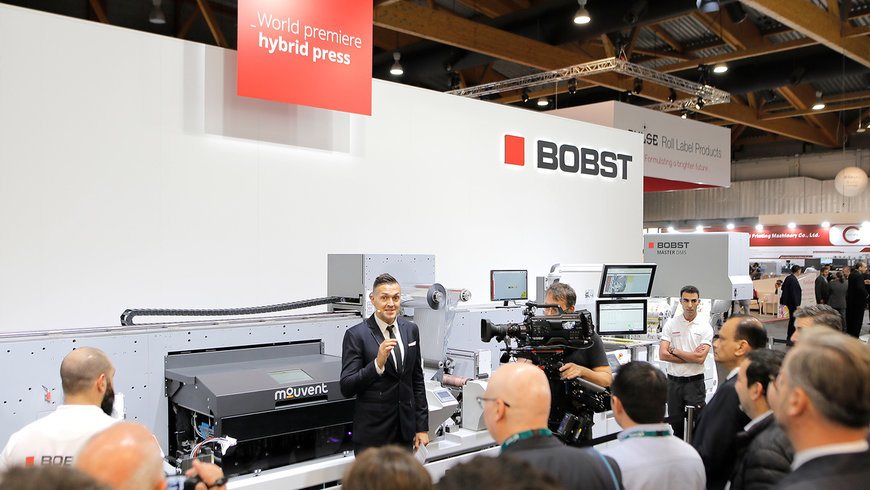 Labelexpo 2019: exposition de la gamme BOBST relative à l’impression d’étiquettes, dont une nouvelle presse hybride et les presses révolutionnaires flexo et numériques Mouvent